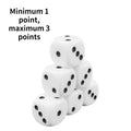 6Pcs/set High-grade Resin Dice 16mm Rounded Corners White Dots Dice Bar KTV Dice Minimum 1 Point Maximum 3 Points