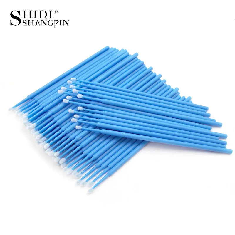 100 Pcs/Bag Durable Micro Cleaner Eyelash Extension Makeup Brushes Individual Applicators Mascara Removing Tools Swabs