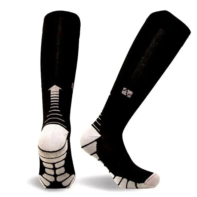 Compression Stockings Blood Circulation Promotion Slimming Compression Socks Anti-Fatigue Comfortable Solid Color Socks