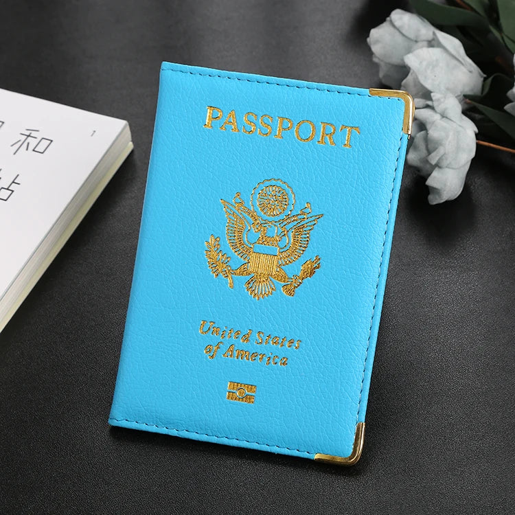 Travel Essentials USA Passport Cover Woman Cute Pink Personalized Passport Holder designer Travel Passport Case Pouch