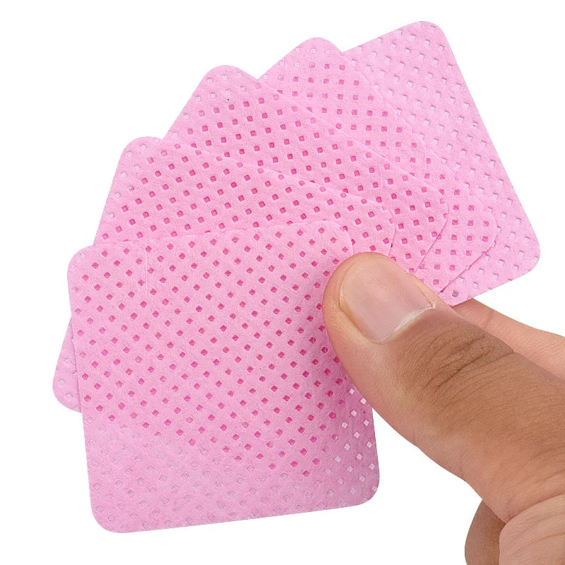 200pcs Wipes Paper Cotton Eyelash Glue Remover Nail Wipes Glue Bottle Prevent Clogging Glue Cleaner Pads Lash Extension Removal