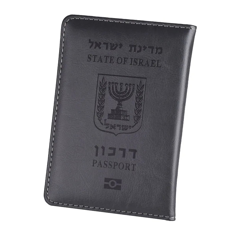 Israel Passport Cover Multicolour PU Leather Hebrew Travel Document ID Credit Card Holder Case Wallet Men Women