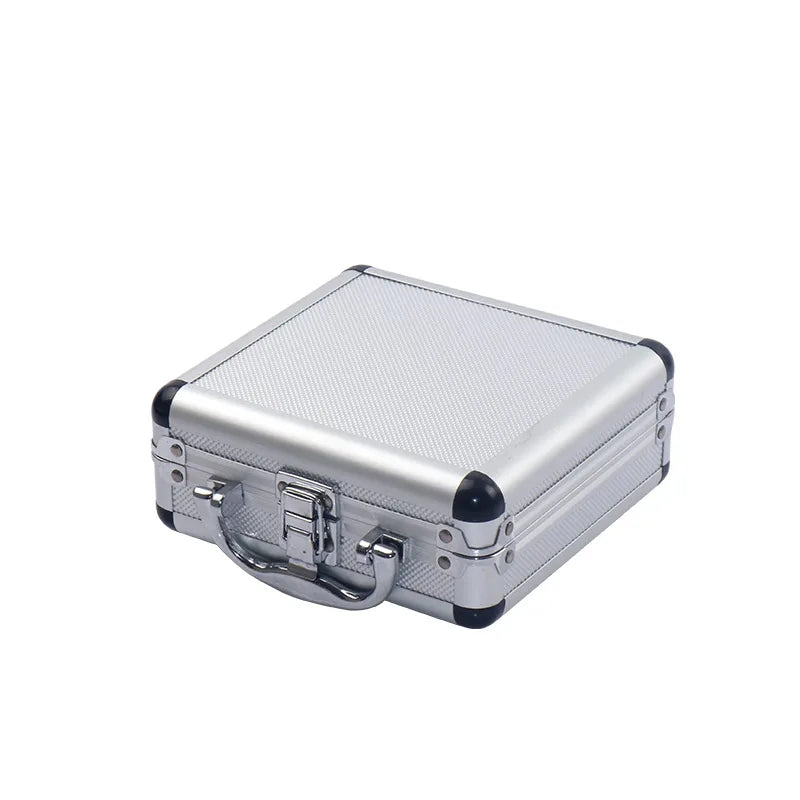 Small Toolbox 170x160x70mm Aluminum Tool Box Portable Instrument Box Storage Case with Lining Foam Handheld Impact Resistant