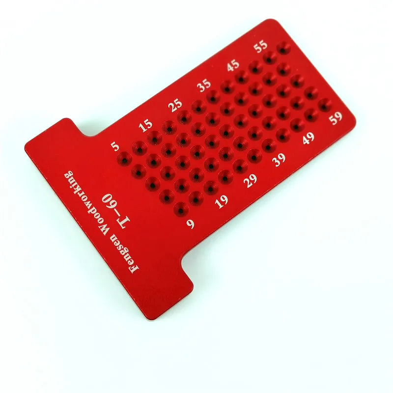 Precision Marking T-Ruler Aluminum Alloy Woodworking Scribe Marking Gauge Deluxe Crossed-out Hole Scribing Ruler Measuring Tools
