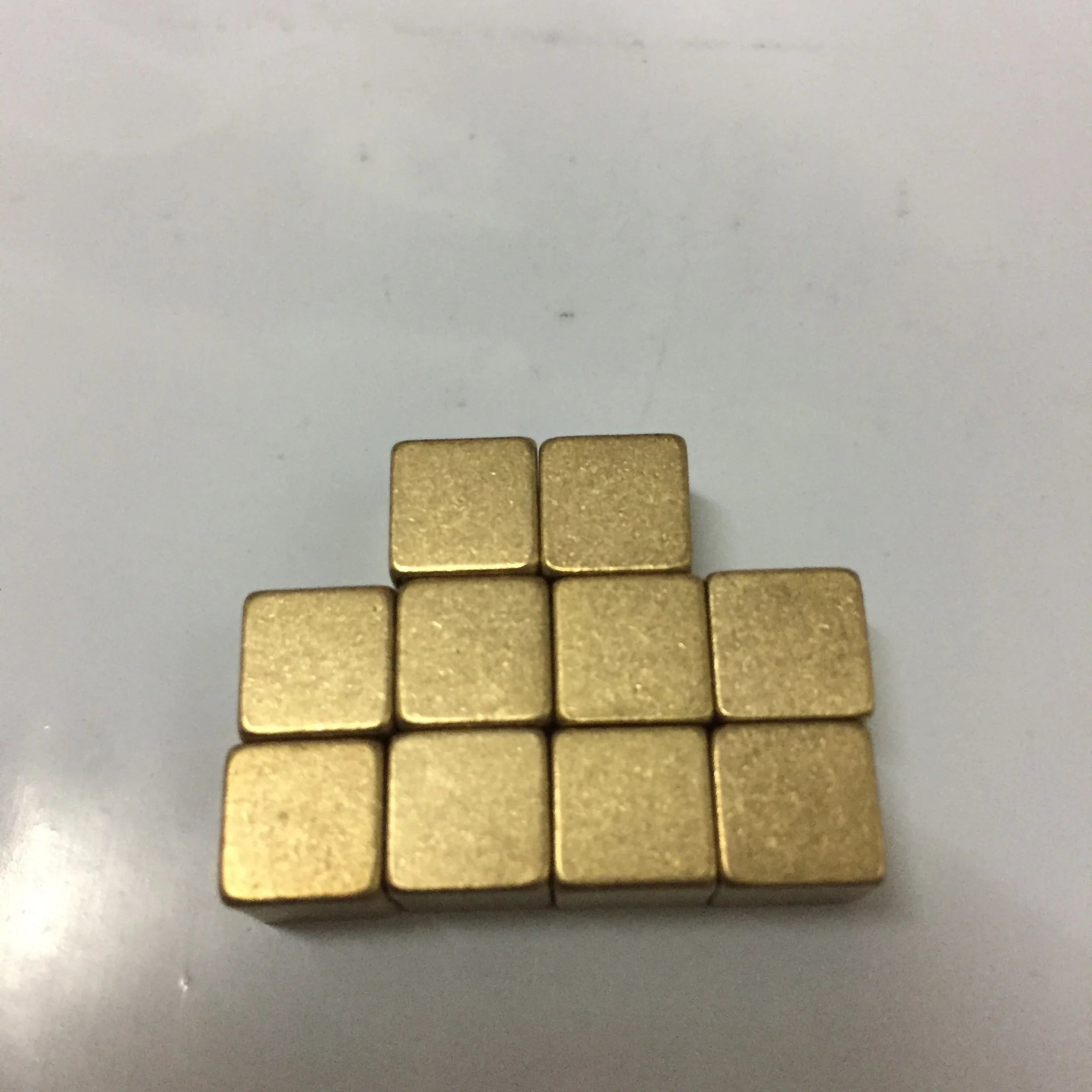 Luxury 10Pcs/Set 8mm Metal Copper Square Corner Dice Cube Chess Piece Right Angle Cube For Puzzle Board Game