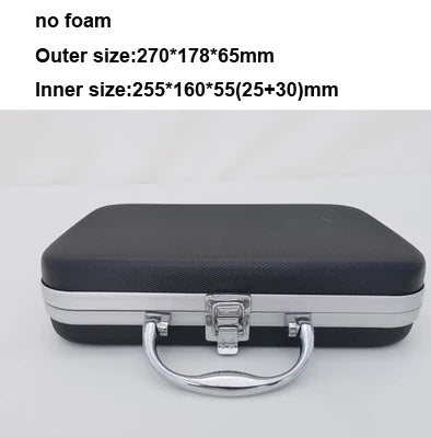 Portable Toolbox Plastic Aluminum Alloy Suitcase Impact Resistant Storage Box Safety Instrument Case with Sponge Lining