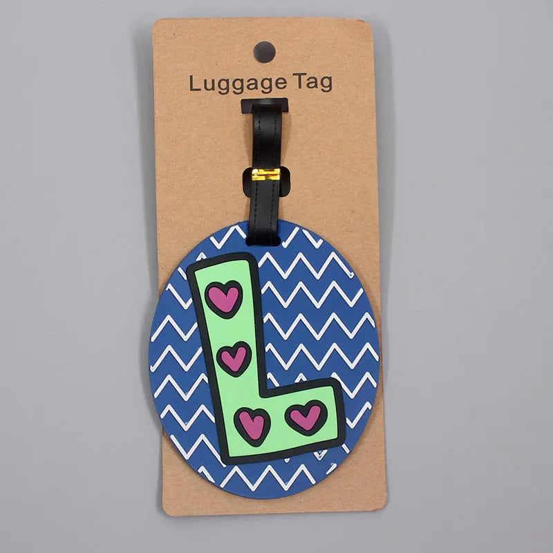 Newest Cute 26 Letters Luggage Travel Accessories Tag Silica Gel Suitcase ID Addres Holder Baggage Boarding Tag Portable Label