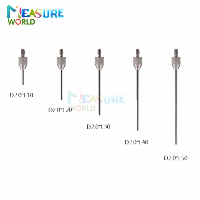 M2.5 Thread 1mm Needle Diameter Dial Test Indicator Contact Point D1 D2 10mm 20mm 30mm 40mm 50mm Length Measuring Gauging Tools