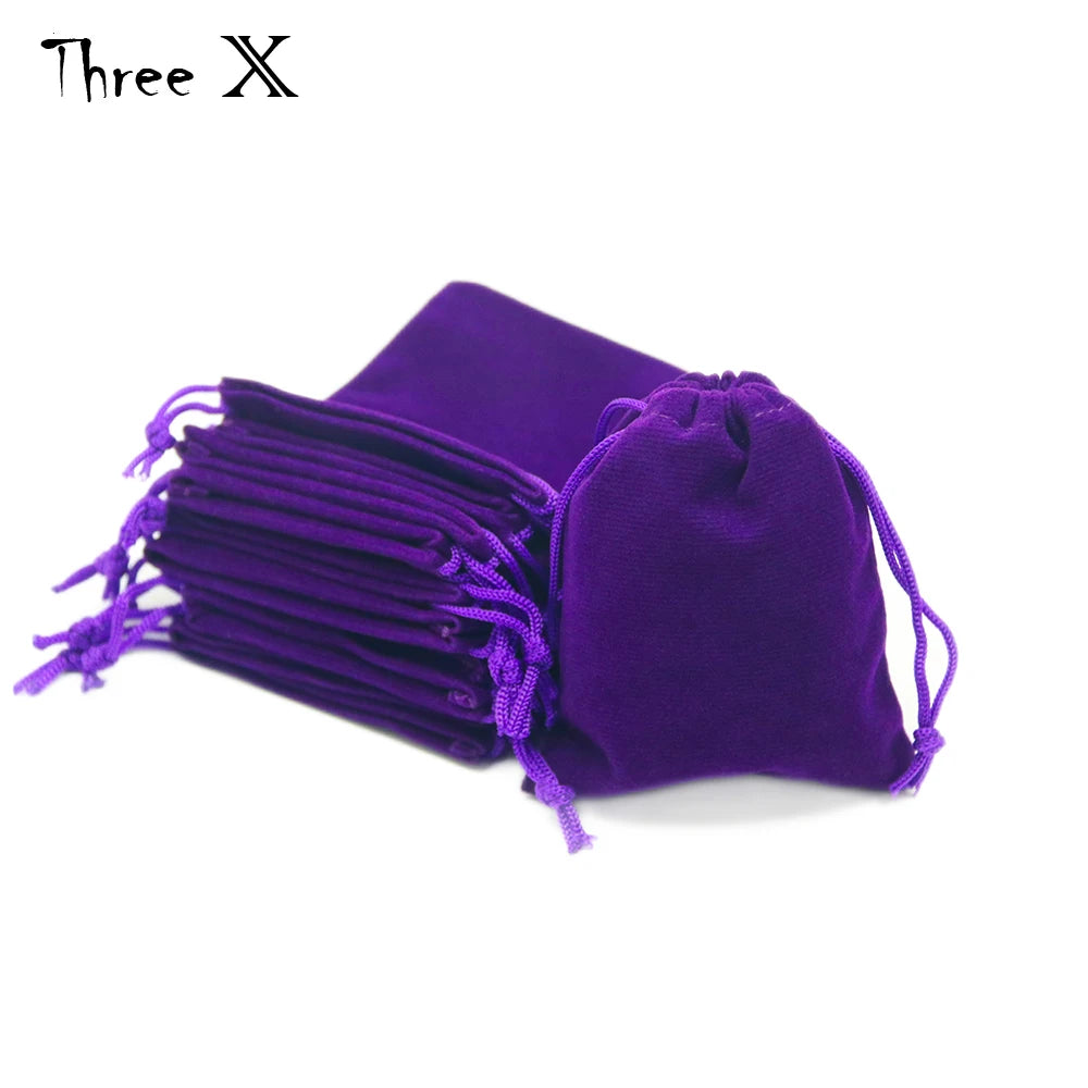 Set of 10 4.0" x 3.15" Durable Velvet Carry Bag Pouches w/Drawstring for Dice Jewelry Gift Packaging