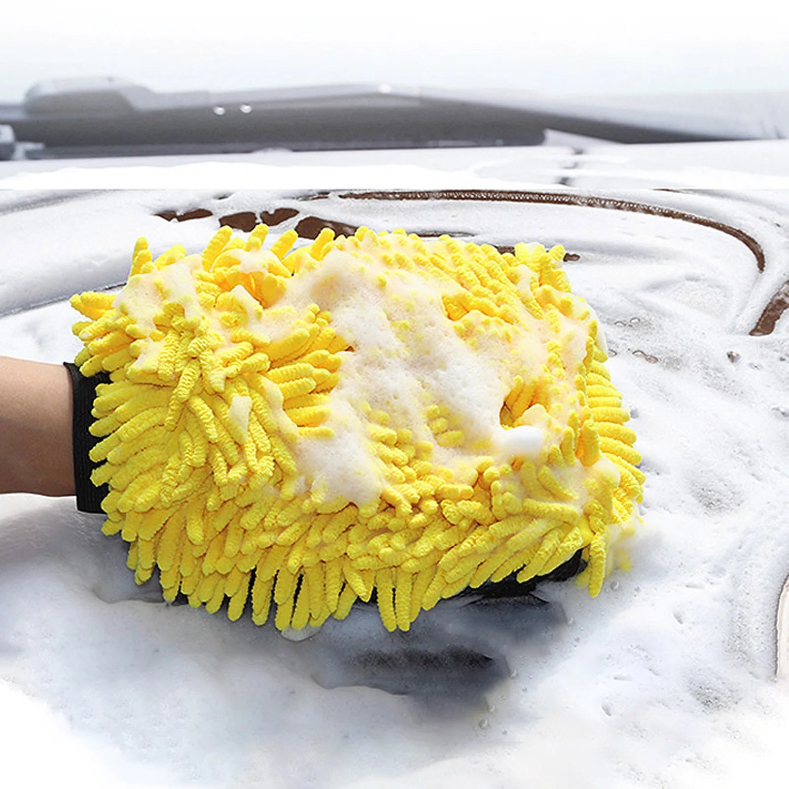 Microfiber Car Wash Mitt Ultrafine Fiber Chenille Wash Glove Soft Mesh Backing No Scratch for Car Wash and Cleaning