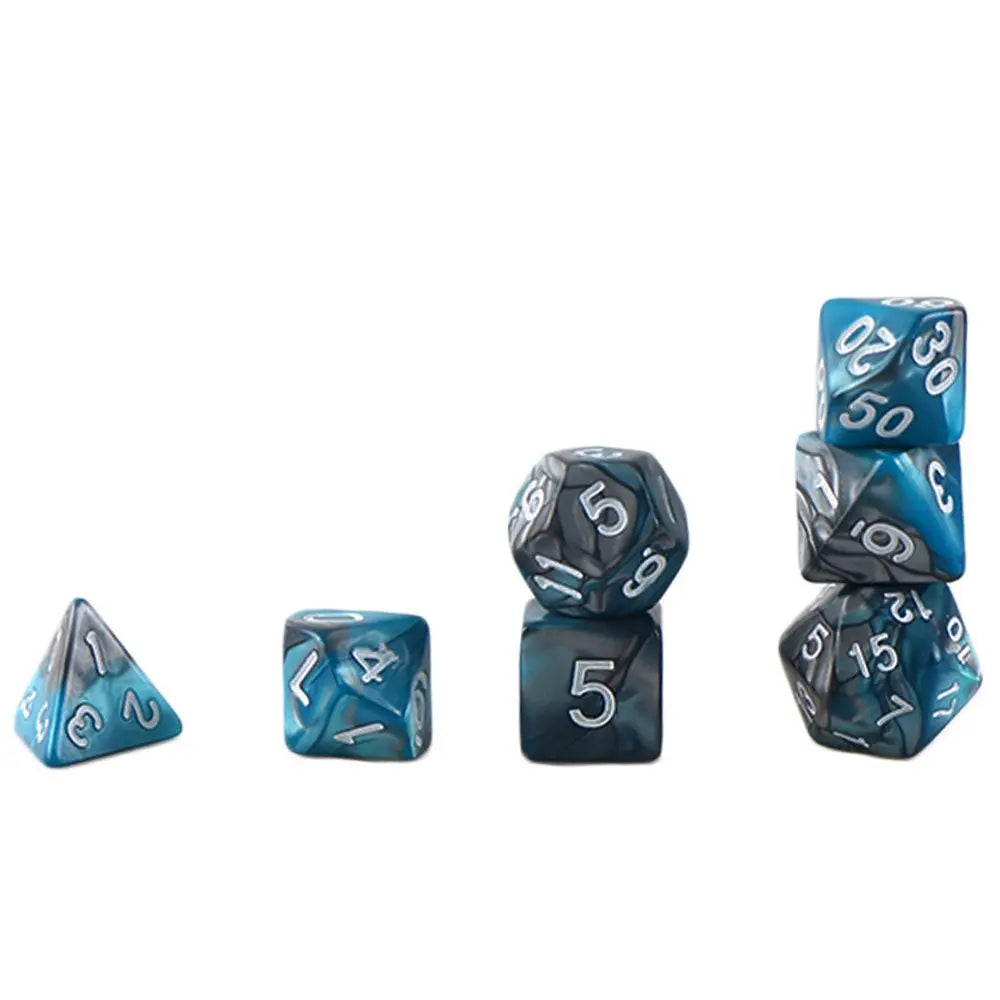7-Die/Set New Acrylic Dice Set For TRPG DND Polyhedral 7-Die Lidescent Glitter Digital Dice Entertainment Game Accessories