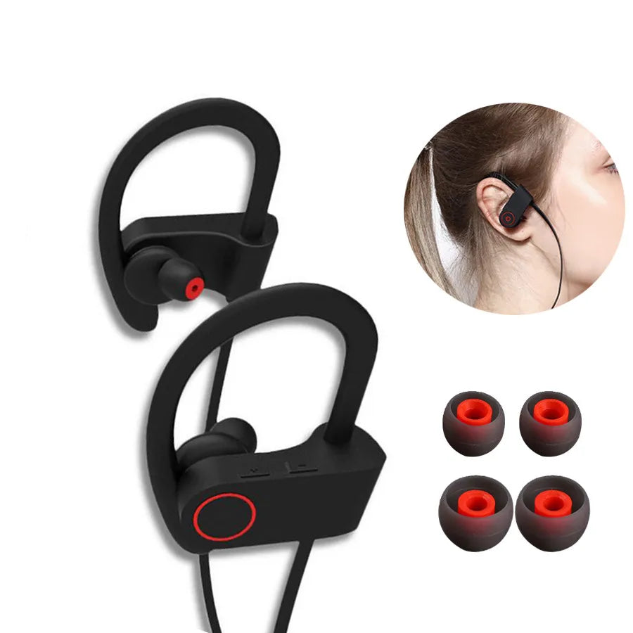 U8 Wireless Earphone Bluetooth 4.1 Headset with Microphone Ear Hook Sport Cordless Phone Bluetooth Earbuds Earpieces