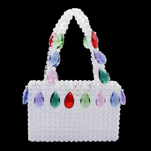 Luxury Pure Hand-woven Beaded Bucket Bag 2019 New Fashion Pearl Beaded Woven Shoulder Messenger Bag Handbags Women Family