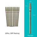 HYTOOS 10pcs/pack 3*9mm Tapered Diamond Cuticle Bit 3/32 Nail Drill Bits Manicure Drills Nails Accessories Tools