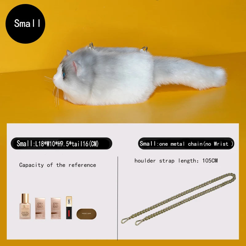 Women's luxury bags luxury designer handbag for Women's bag cat  Bags for women faux fur bag Irresistible you bag