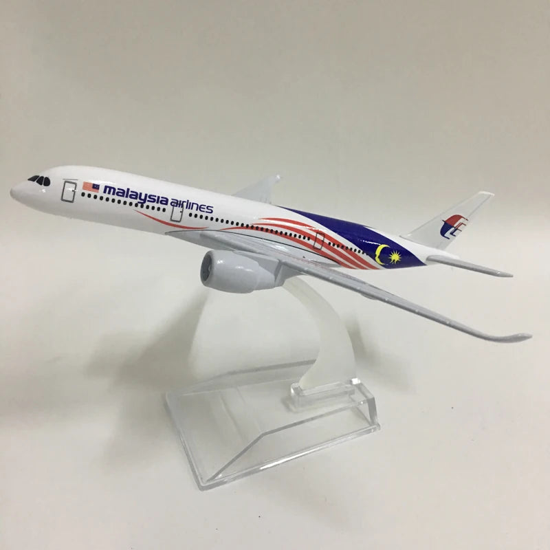 JASON TUTU 16cm Malaysia Airlines Airbus A350 Model Airplane Diecast Metal 1/400 Scale Plane