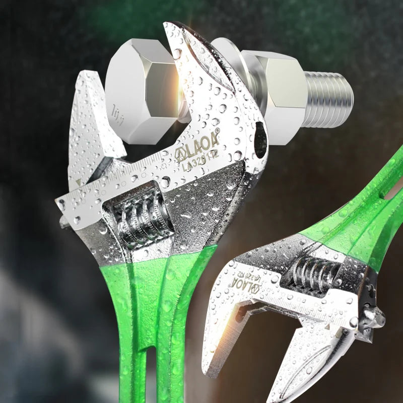 LAOA Large Opening Adjustable Wrench Light Spanner Multifunctional Bathroom Pipe Wrench 6-12 inch Plumbing Repair Hand Tools
