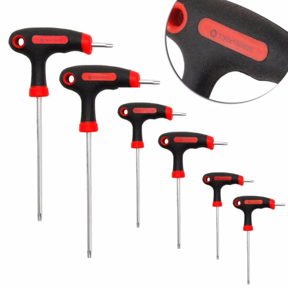T-Handle Grip Torx Hex Allen Key Screwdriver Driver Tool T10/T15/T20/T25/T30/T40 New 2017