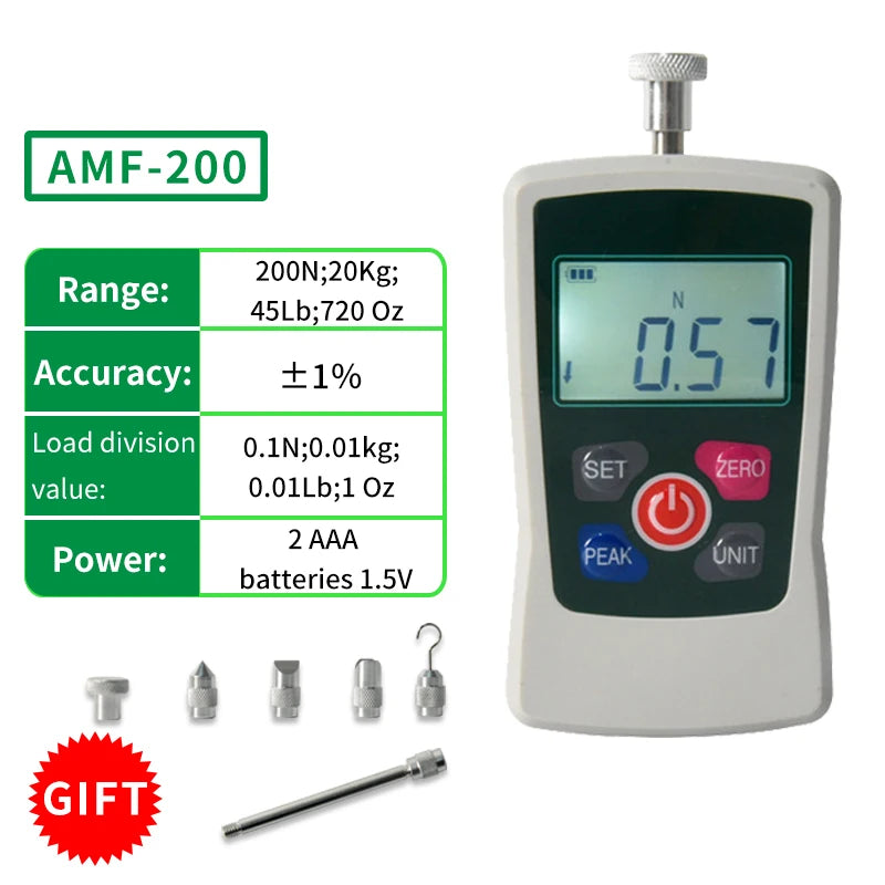 AMF Digital Force Gauge Push Pull Tester Dynamometer with Load Cell Sensor for Quality Control Industrial Force Measurement Tool