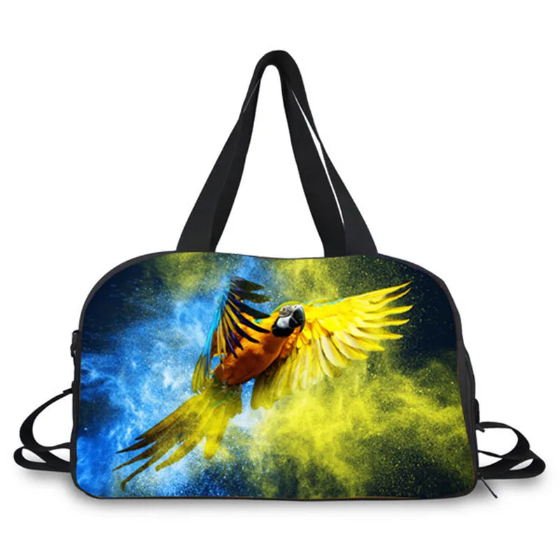 Duffel Bag Travel Bag Colorful Parrot Lizard Cabrite Print for Men Women Valise Sport Gym Bag