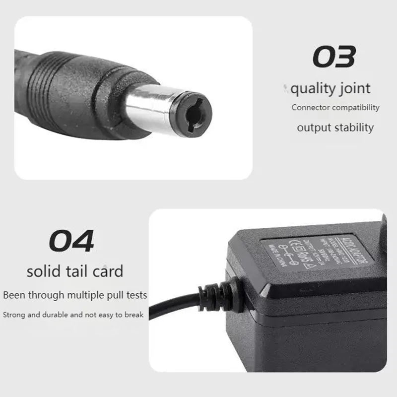 Children's Electric Car Charger 12V1A 2A  EU US Plug Battery Charger with Light Prompt, Ride on Toys Car Power Adapter