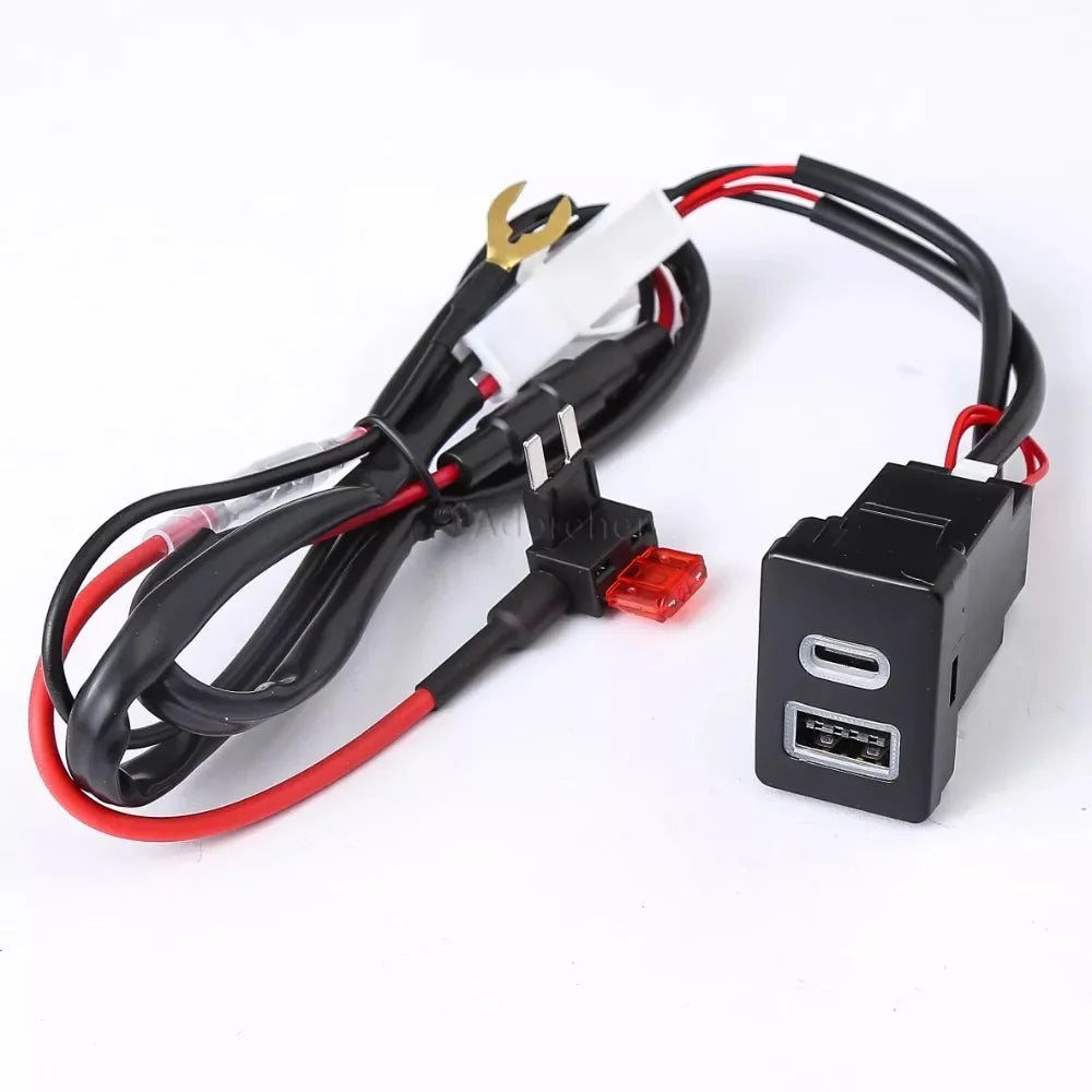 Car Quick Charger QC3.0 USB Type-c Interface Adapter Charging Interface Socket Adapter for Suzuki Jimny 2019-2023