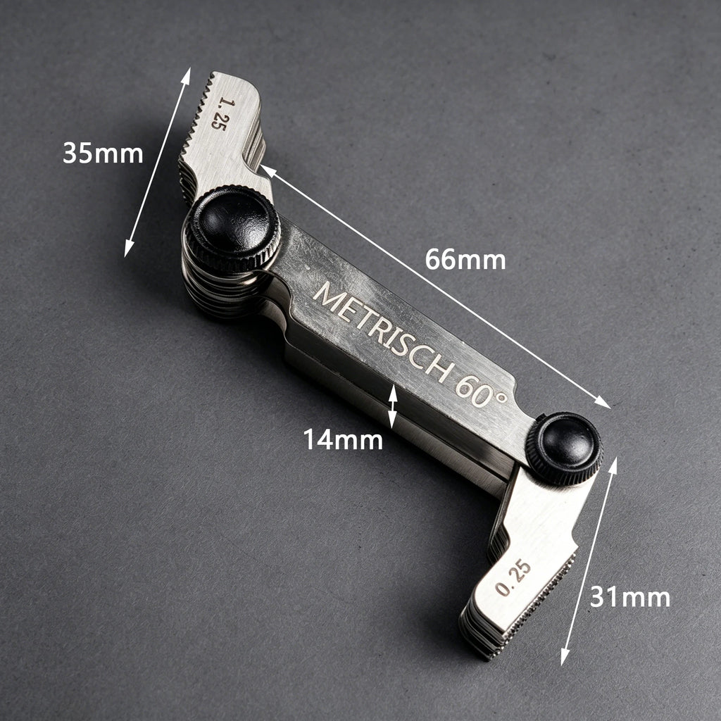 55/60 Degree Thread Plug Gauge Metric Imperial Gear Tooth Screw Pitch Gauges Stainless Steel Measuring Tool Tap Thread Measureme
