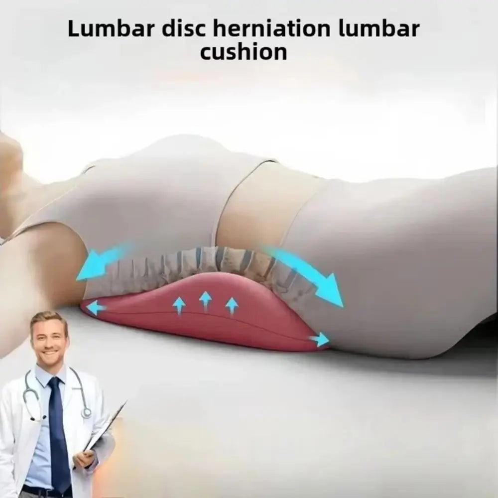 Comfortable Memory Foam Lumbar Support Cushion Breathable Ergonomics Lying Down Pillow Soft Back Support Cushion Body Massage