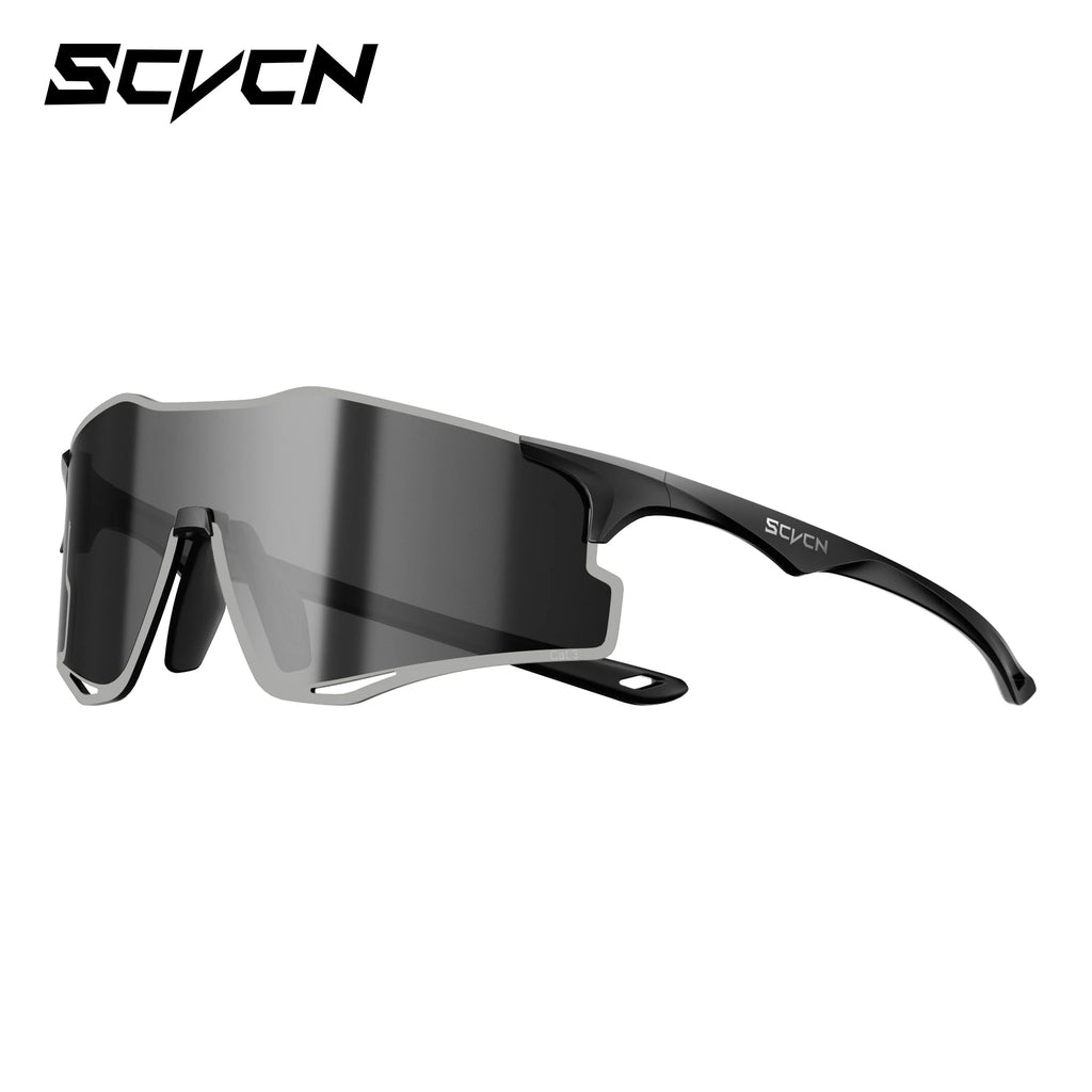 SCVCN Outdoor Photochromic Running Sunglasses Men Women Marathon Ultralight Glasses Sports Cycling Bicycle UV400 Hiking Eyewear
