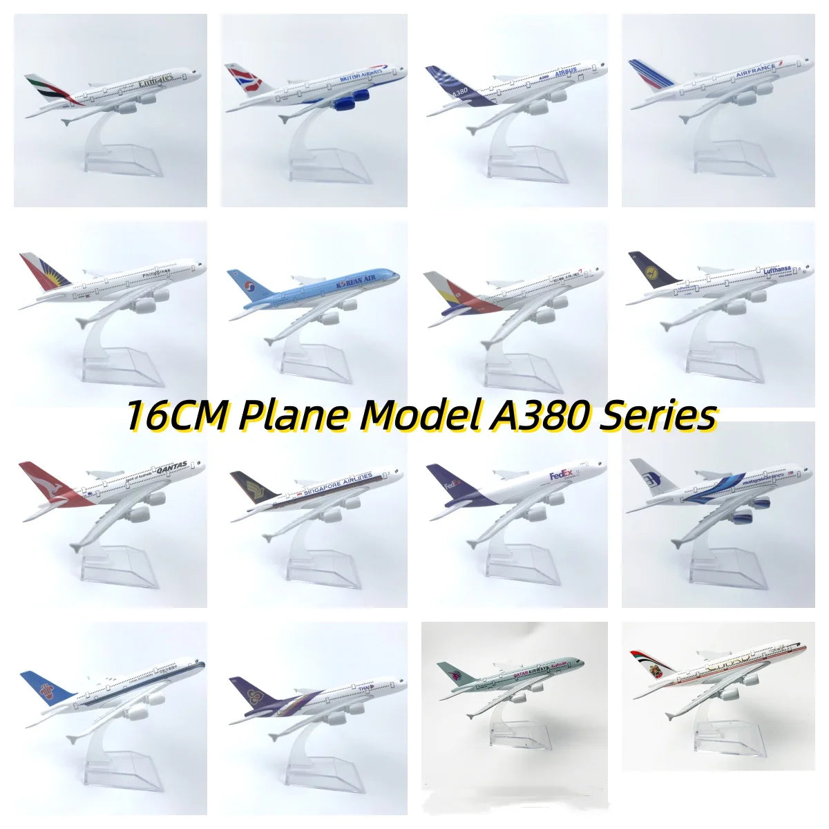 1/400 Scale Plane Model A380 Airways Series Alloy Aircraft Diecast 16cm A380 Airplane Models Children Toys Souvenir Decoration