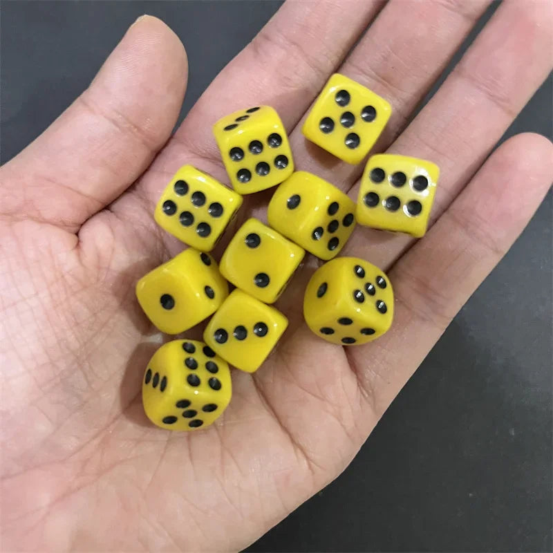 50pcs/Pack High Quality New 12mm Acrylic Transparent D6 Point Dice #12 Round Corner Boutique Dice