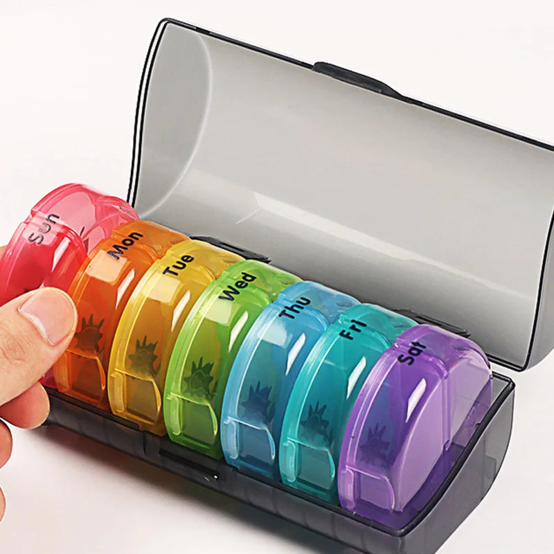 Portable Vitamin Pill Box Case Tablet for 7 Days 2 Times 14 Grids Travel Container Pill Case Tablet Portable Dispenser Organizer