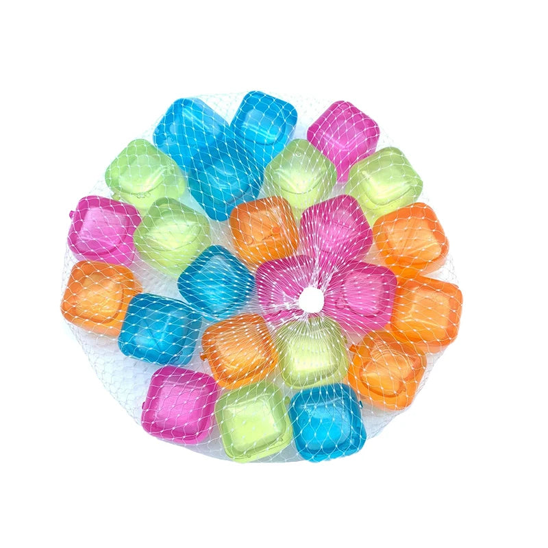 12Pcs/Set Whisky Reusable Ice Cube The Summer Wear-resistant Rocks Whiskey Cubes Plastic Accessories