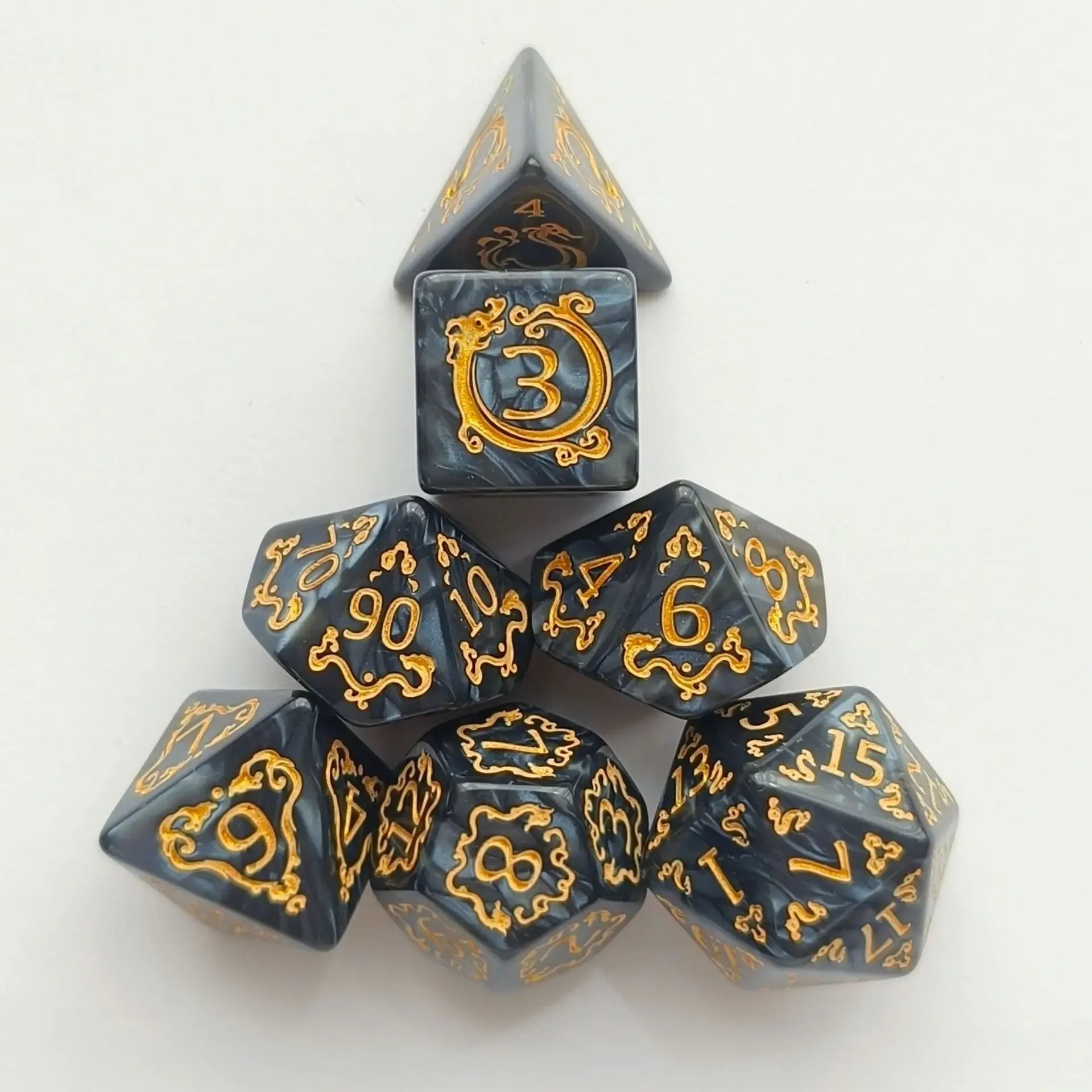 7pcs/set New Design Dragon Element Multiaspect Dice Set Board Games Accessories