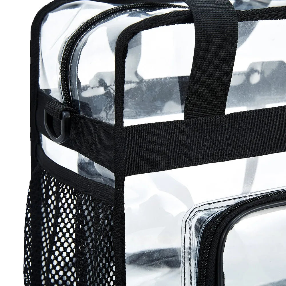 Clear Tote Bag Heavy Duty Plastic Transparent Crossbody With Zipper Pockets Pass Stadium Security Fast For Women Work Concerts
