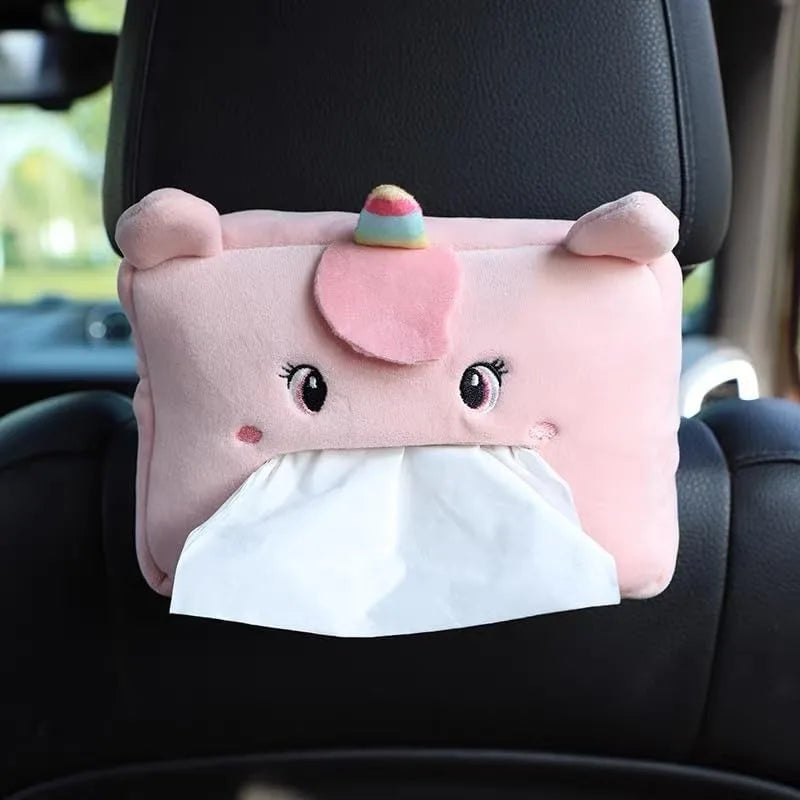 Car Cartoon Penguin Seatback Hanging Tissue Holder Armrest Box Decor