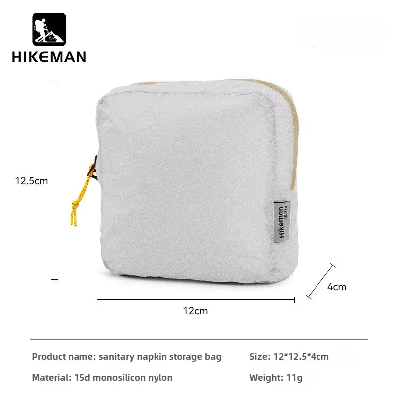 HIKEMAN Ultralight Camping Toiletry Organizer - Waterproof Silicone Pouch for Women's Essentials, Portable Hygiene Storage