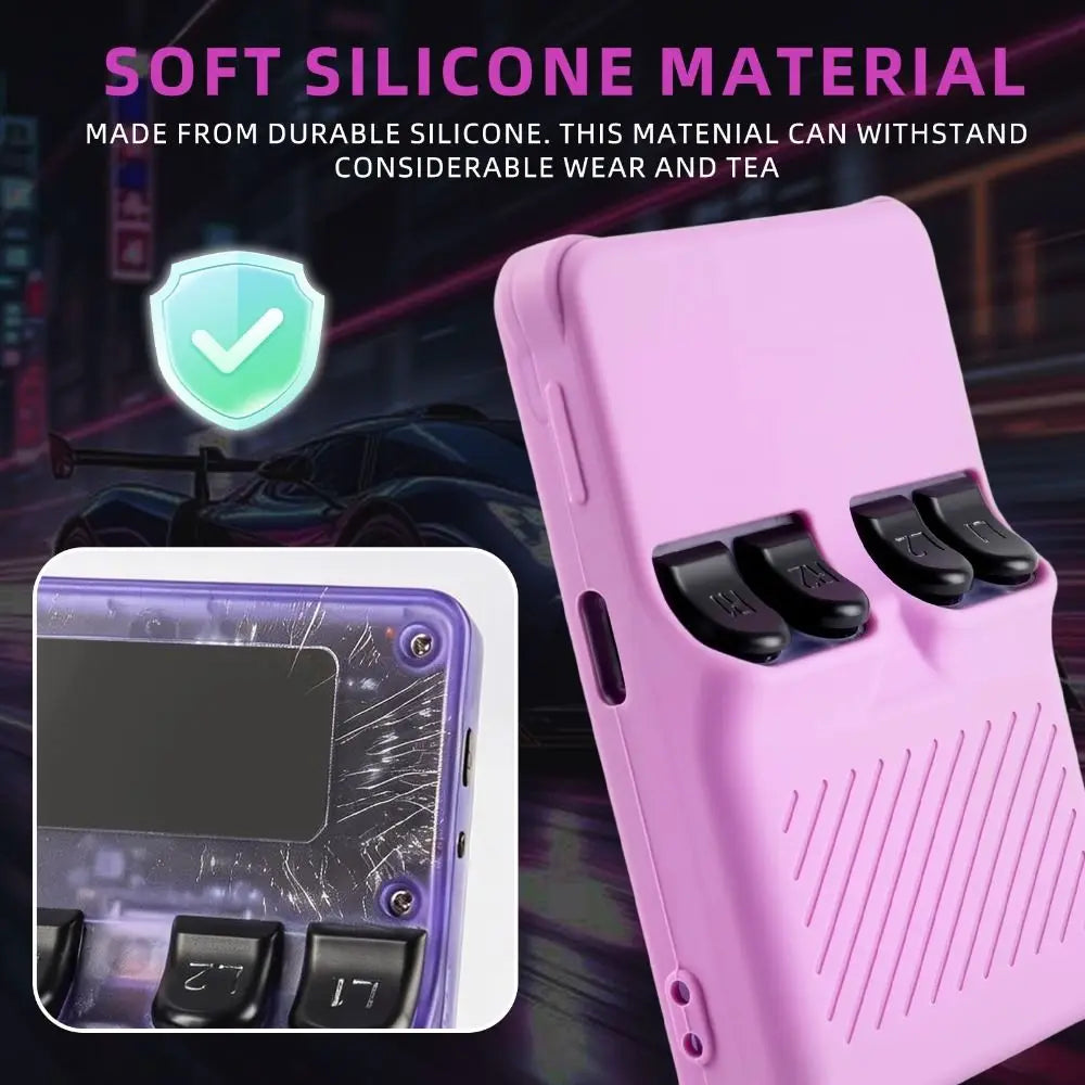 Silicone Protective Case with Lanyard Dustproof Game Console Cover Anti-Scratch Shockproof Sleeve Shell for R36S Accessories