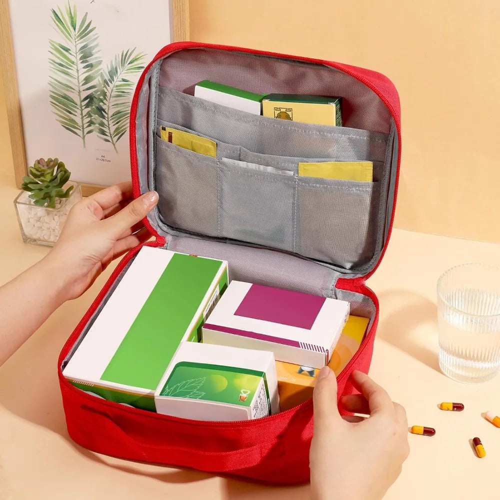 3Pcs Waterproof Oxford First Aid Bag Set, Portable Empty Medicine Pouch for Camping Hiking Travel Home Survival