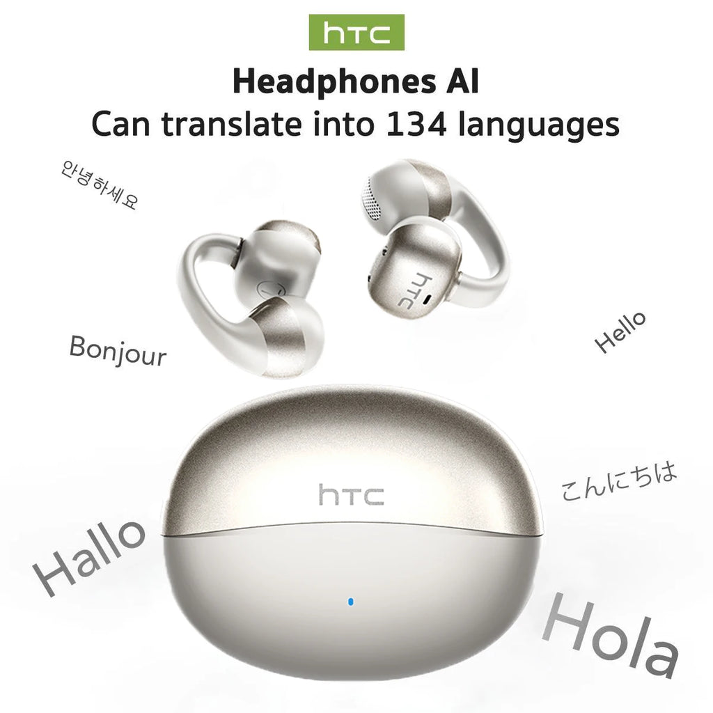 Auriculares Traductor DeIdioma 2026 AI Real-Time Translator Comfortable Sport Earbuds HTC NE56 Surround Sound for Work Travel