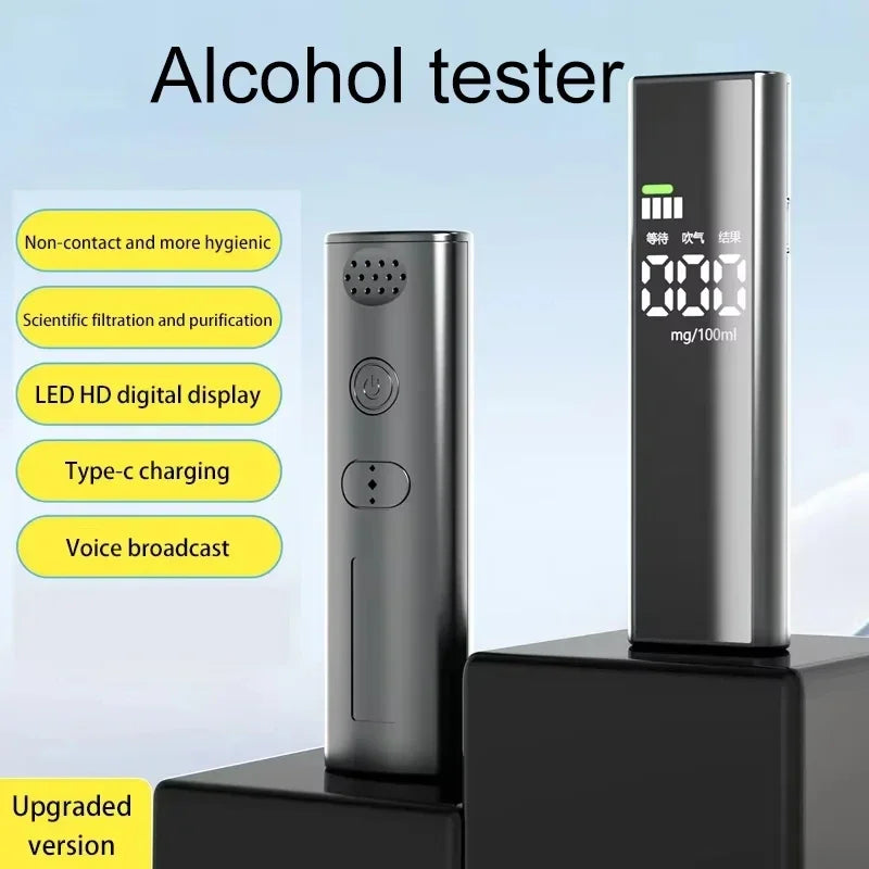 High-precision Alcohol Tester Portable Non-contact Professional Led Digital Display Drunk Driving Alarm Quick Tester