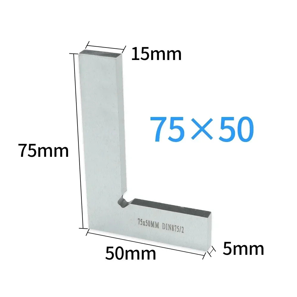 SHANHR 90 Degree Flat Edge Square Carpenter Square Bladed Try Angle Square L-shaped Carpenter's Ruler Marking Gauge Carpenter