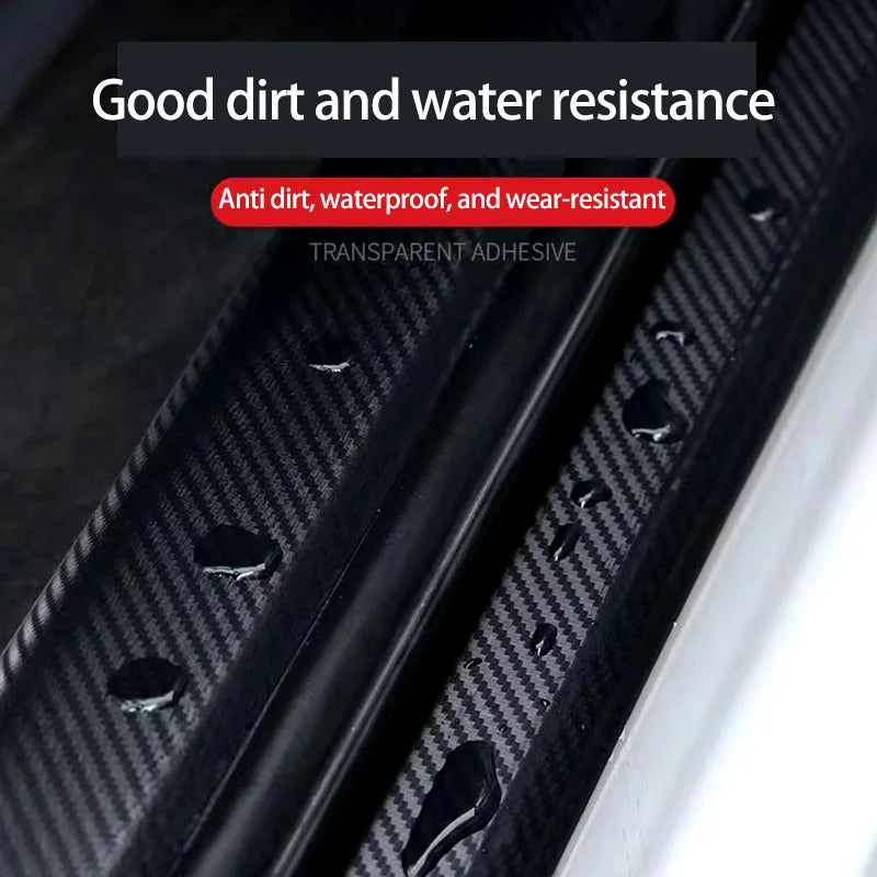 3Meter Length Carbon Fiber Car Sticker With Protective Strip Auto Threshold Rear-view Mirror Scratchproof Nano Tape