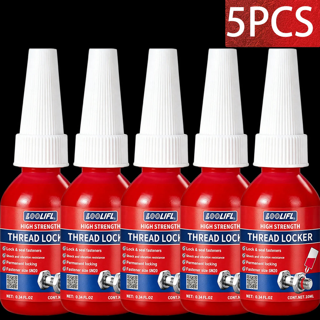 LOOLIFL 271 Red Thread Locker High Strength Removable Screw Lock Glue, Anti-Vibration Anti-Rust Sealant Metal Fasteners Bolts