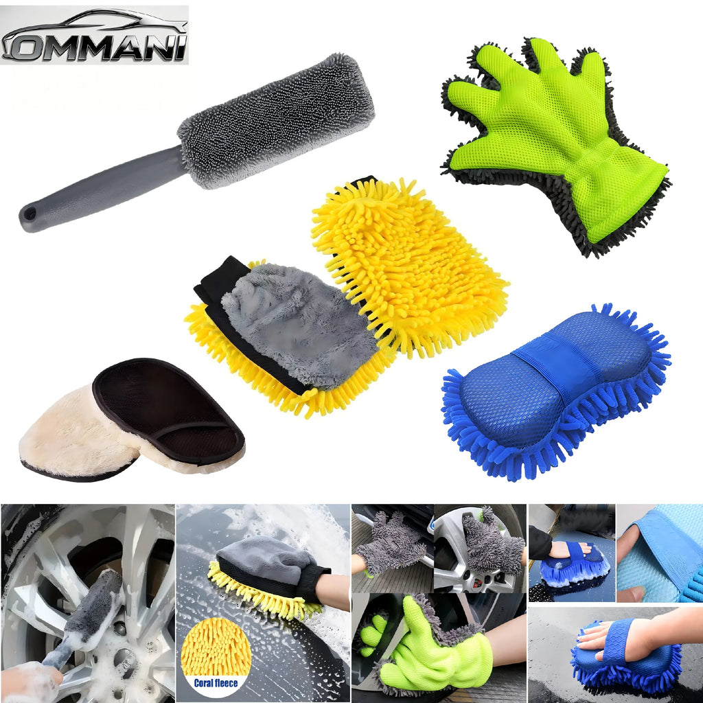 Microfiber Car Wash Gloves Car Sponge Extra Soft Car Wash Cloth Gloves Scratch Free Microfiber Double Sided Car Cleaning Tool