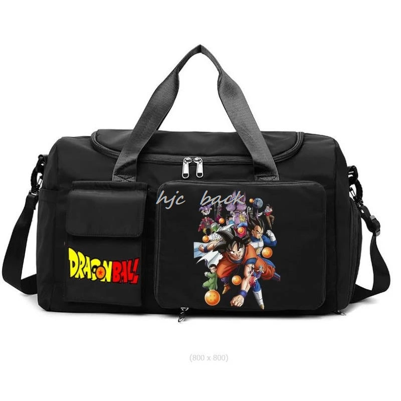 Fashion Dragon Ball Print Large Capacity Storage Bag Shoulder Bag Camping Accessories Dry/wet Separation Travel Bag