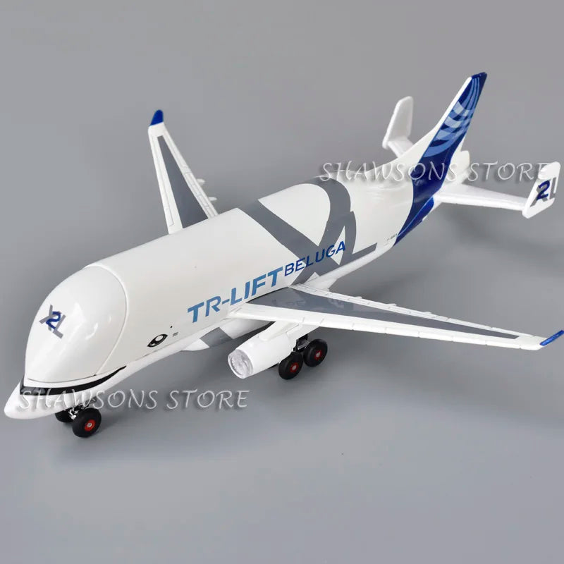1:260 Diecast Model Plane Toy Airbus A330-700L Super Transporter Beluga XL Miniature Replica With Sound and Light