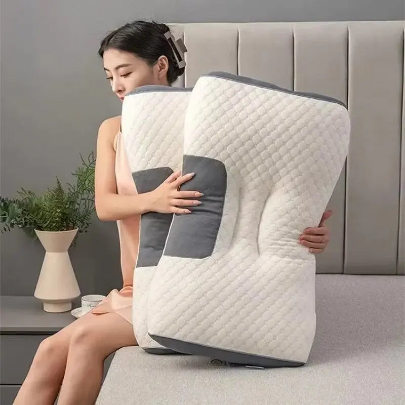 1PC Neck Pillow Help Sleep Protect The Neck Cervical Orthopedic Soybean Fiber Massage Household SPA Pillow For Sleeping