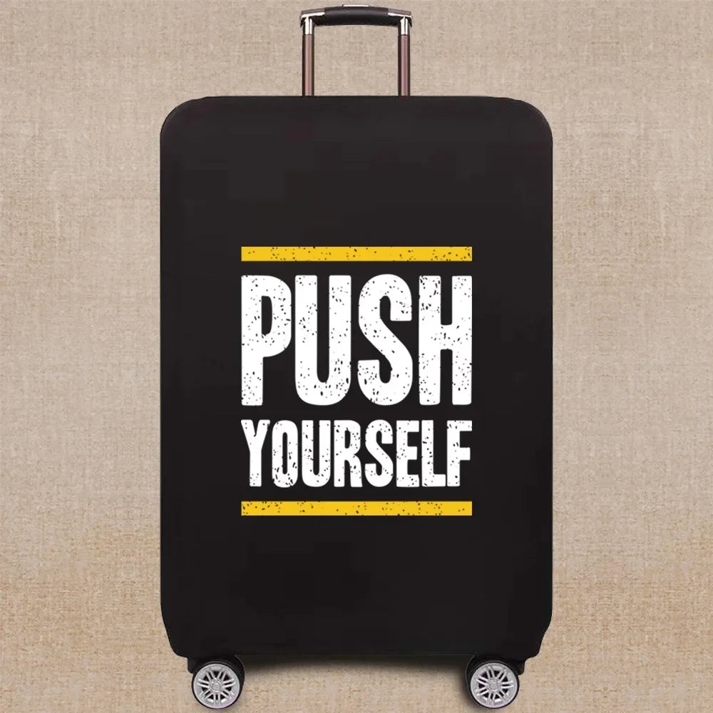 Travel Accessories Luggage Case Suitcase Dust Protective Cover 18-28 Inch Phrase Pattern Series Trolley Case Elastic Cover