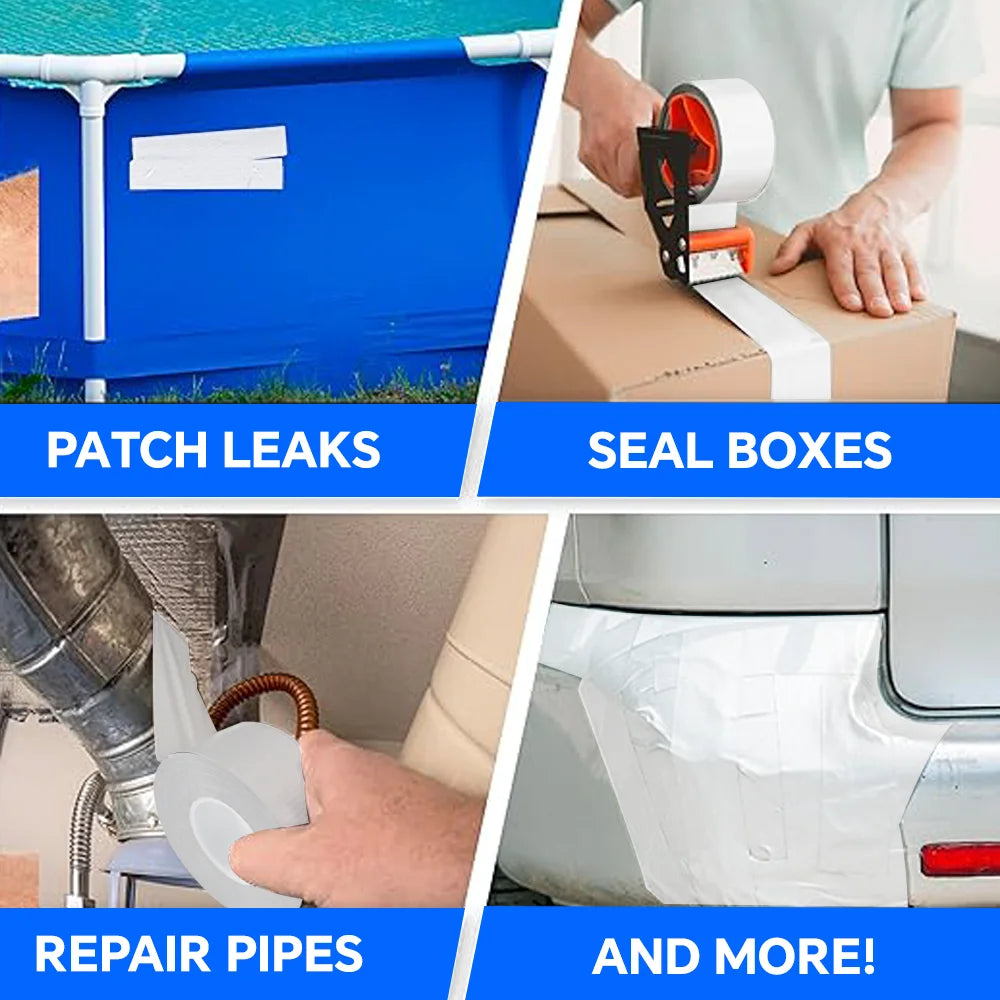 White Heavy Duty Tape, Waterproof, No Residue - White Duct Tape Heavy Duty Waterproof for Home, DIY, B2B Projects, and Repairs